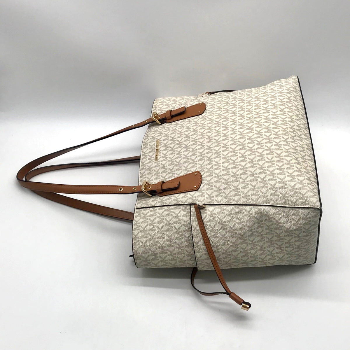 Michael Kors Cream Signature Coated Canvas Tote Bag