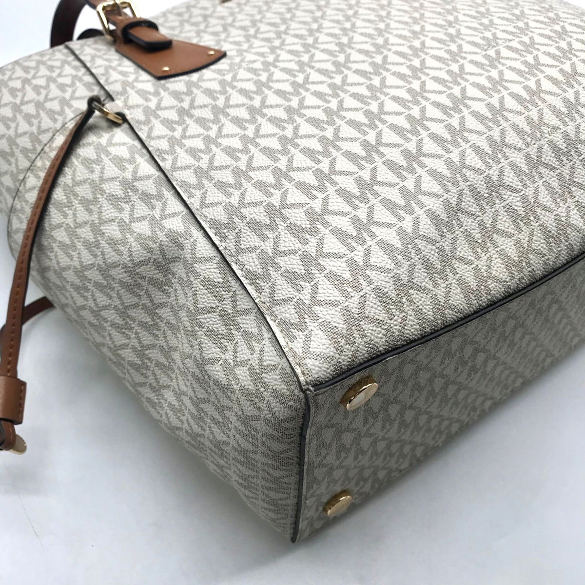 Michael Kors Cream Signature Coated Canvas Tote Bag