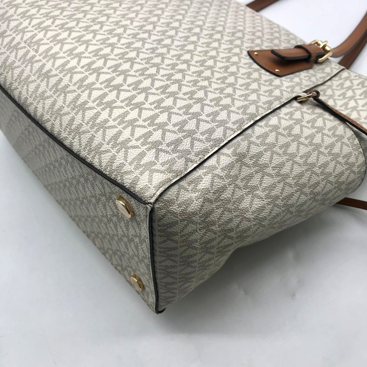 Michael Kors Cream Signature Coated Canvas Tote Bag