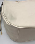 Cream Faux Leather Tassel Design Slouchy Tote Bag