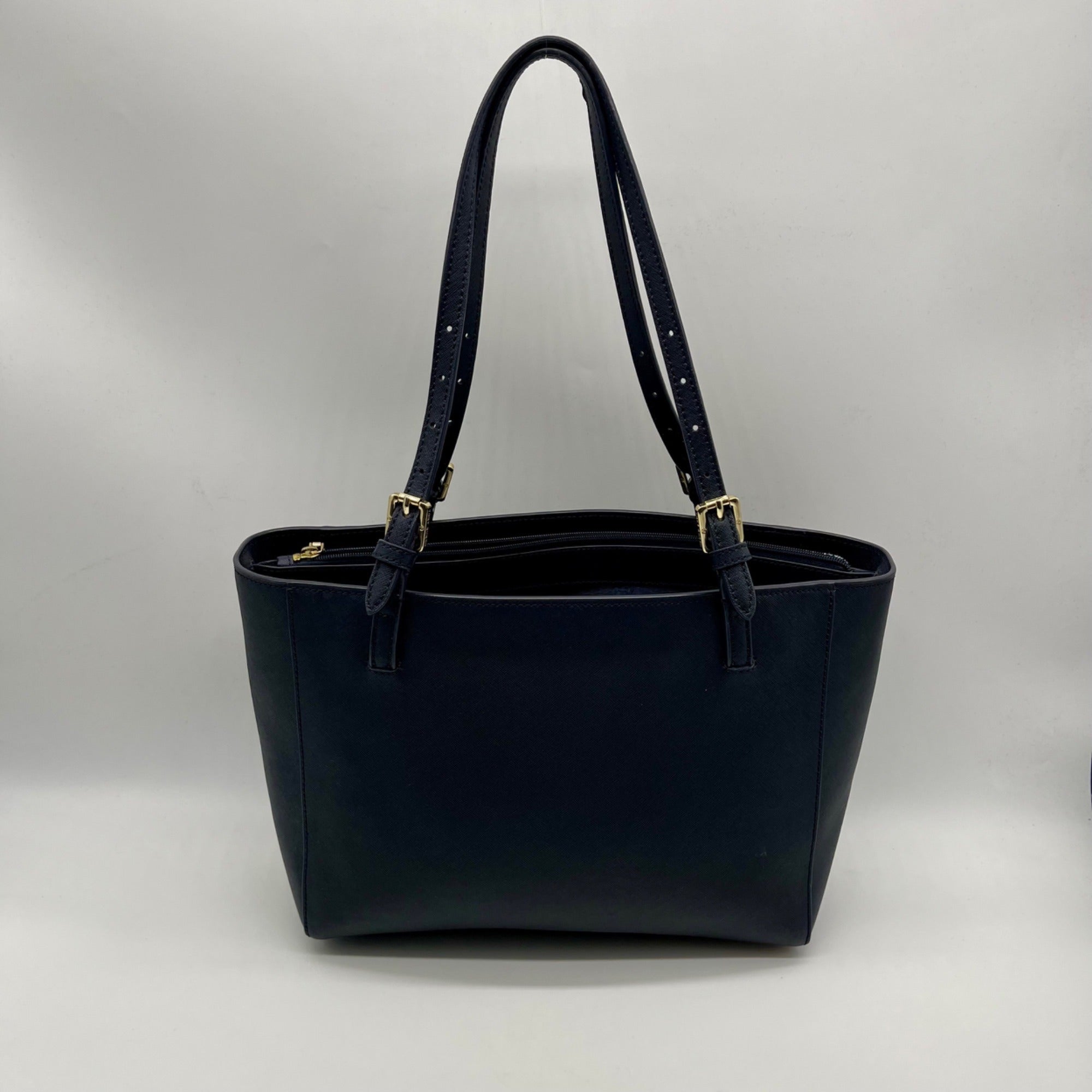 Tory Burch Blue Saffiano Leather Tote Bag