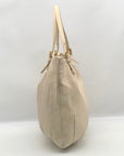 Marc Jacobs Ivory Pebbled Leather Workwear Shoulder Bag