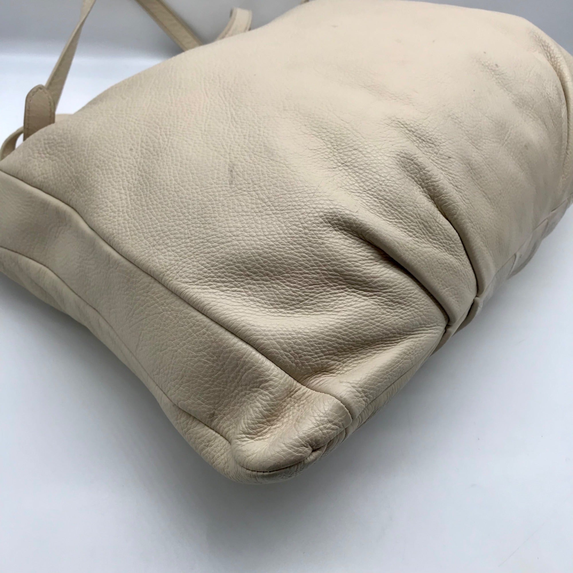 Marc Jacobs Ivory Pebbled Leather Workwear Shoulder Bag