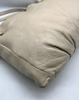 Marc Jacobs Ivory Pebbled Leather Workwear Shoulder Bag