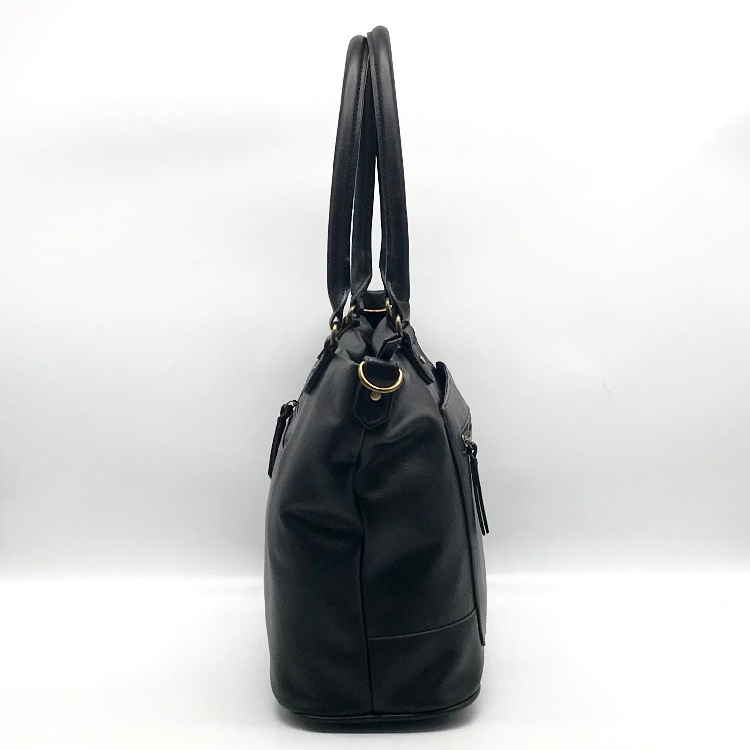 Style &amp; Co Black Faux Leather Hudsonn Crossbody Tote Bag