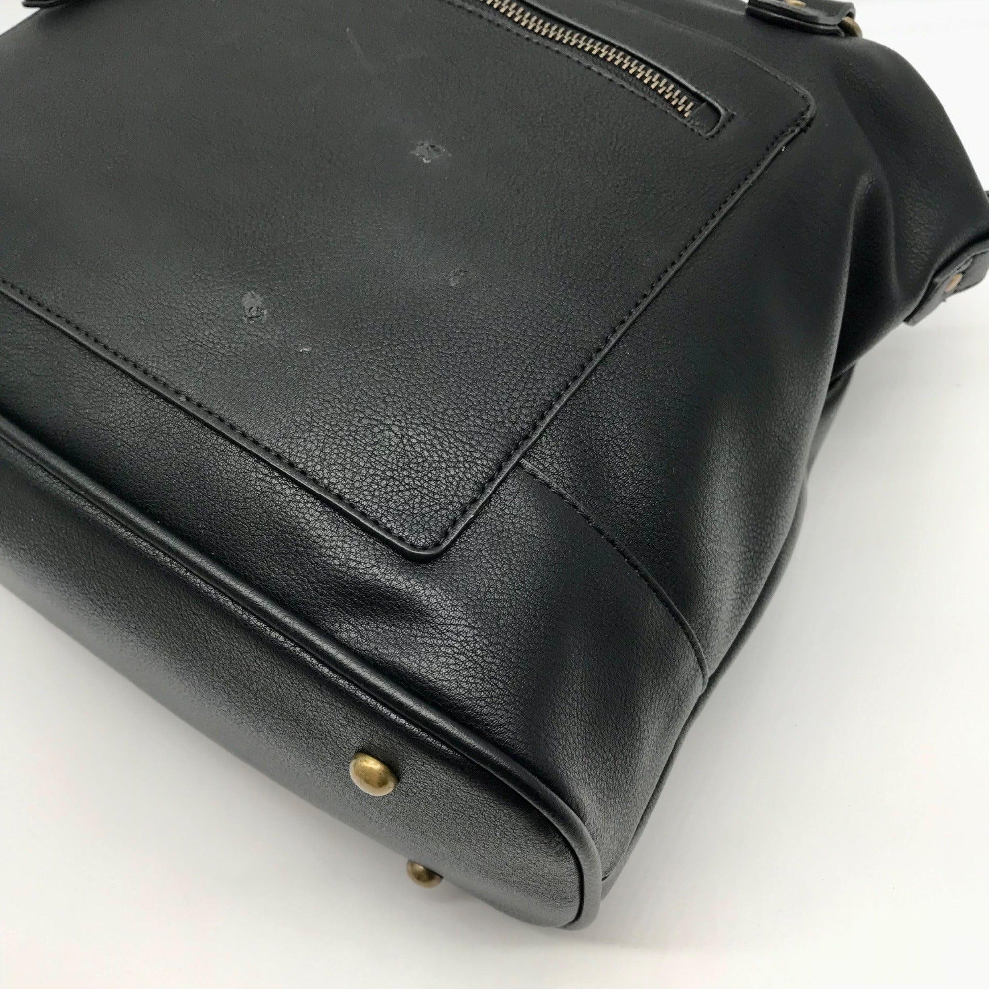 Style &amp; Co Black Faux Leather Hudsonn Crossbody Tote Bag