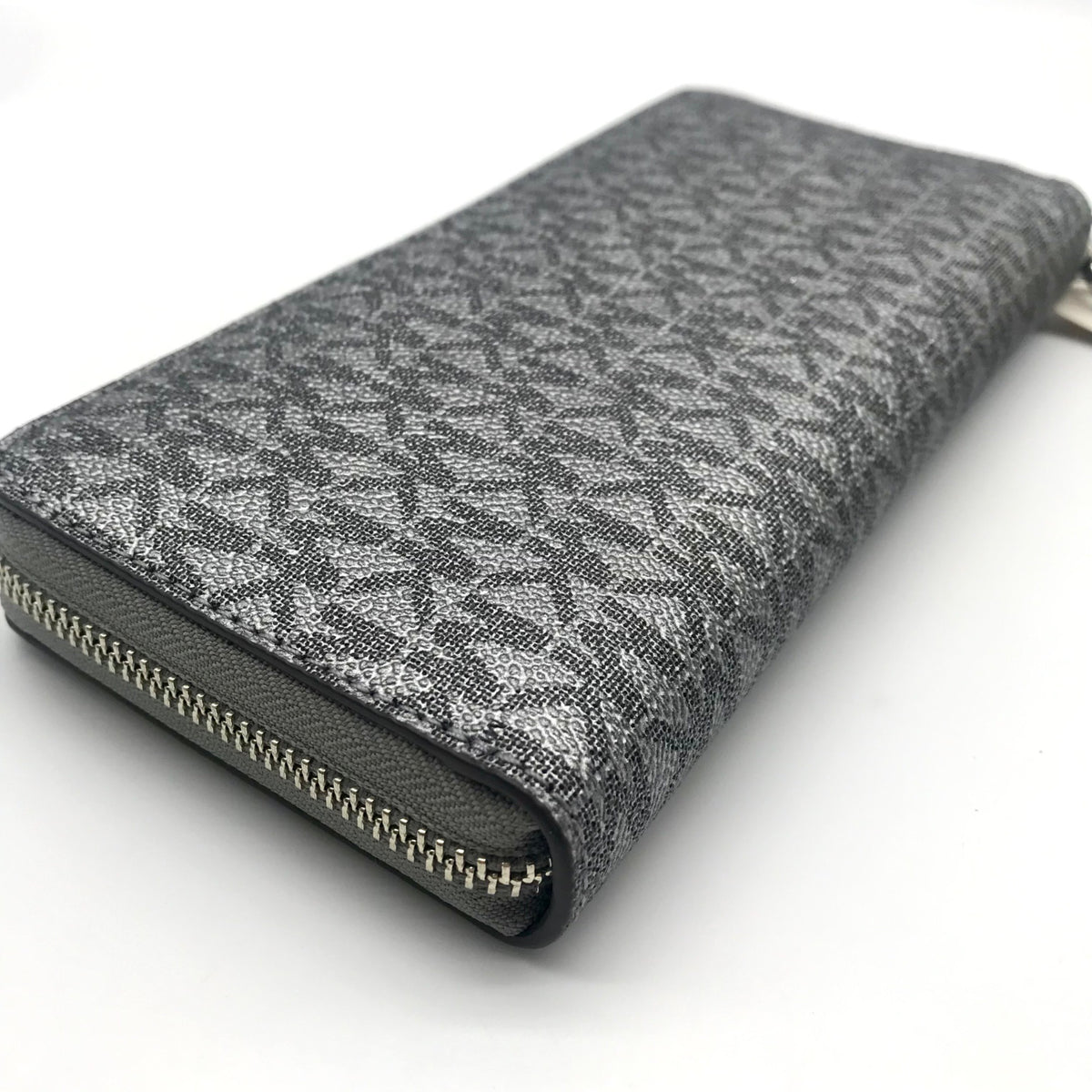 Michael Kors Dark Silver Monogram Jet Set Wristlet