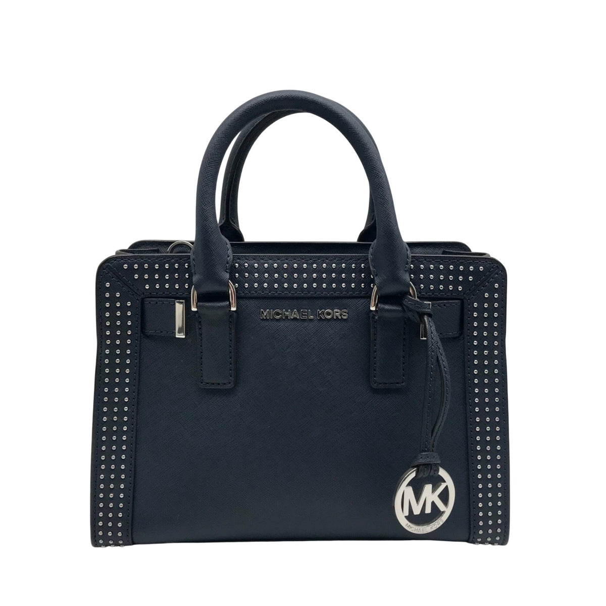 Michael Kors Navy Blue Saffiano Leather Dillon Small Satchel Bag