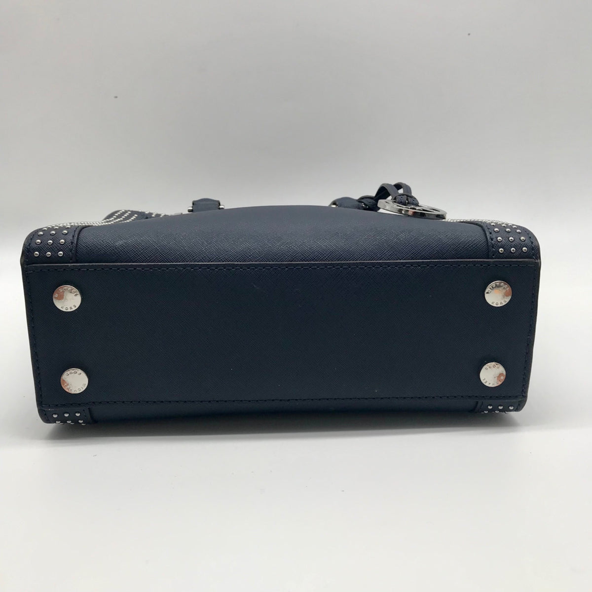 Michael Kors Navy Blue Saffiano Leather Dillon Small Satchel Bag