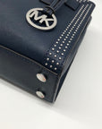 Michael Kors Navy Blue Saffiano Leather Dillon Small Satchel Bag