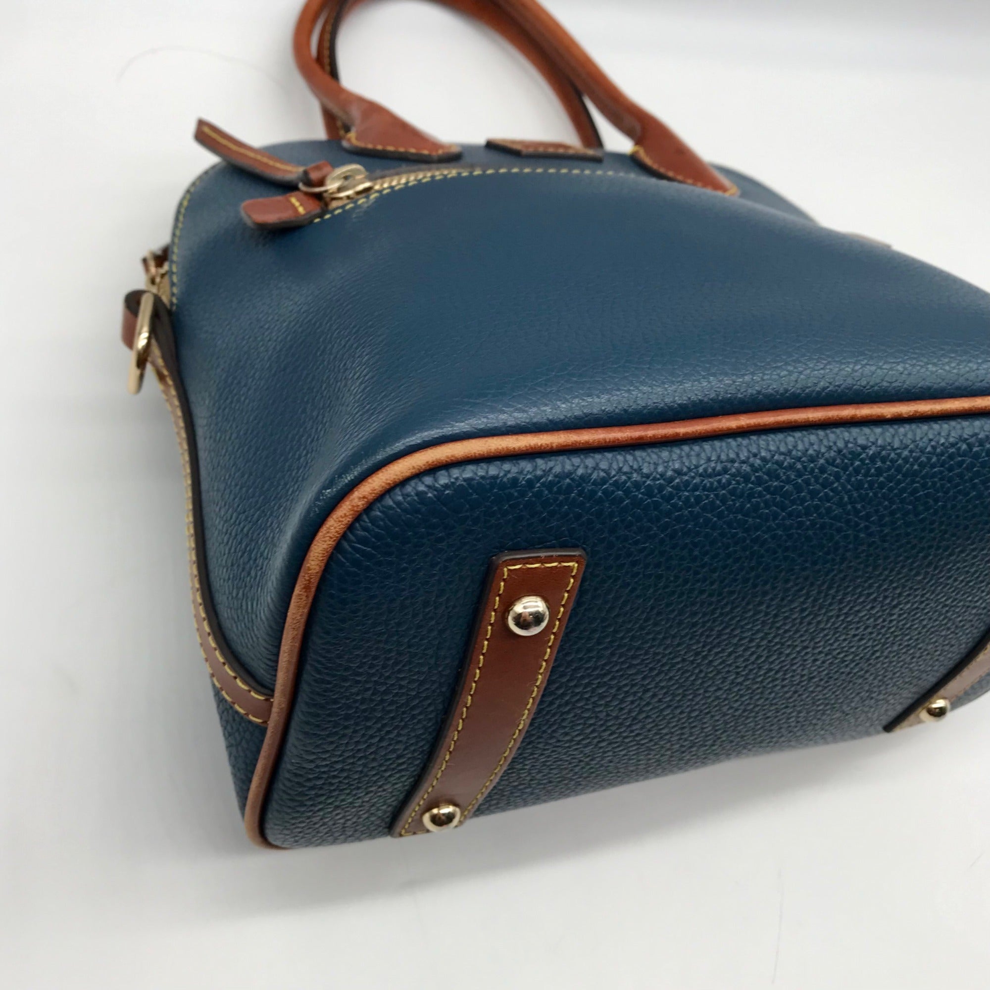Dooney &amp; Bourke Blue Pebble Grain Domed Satchel