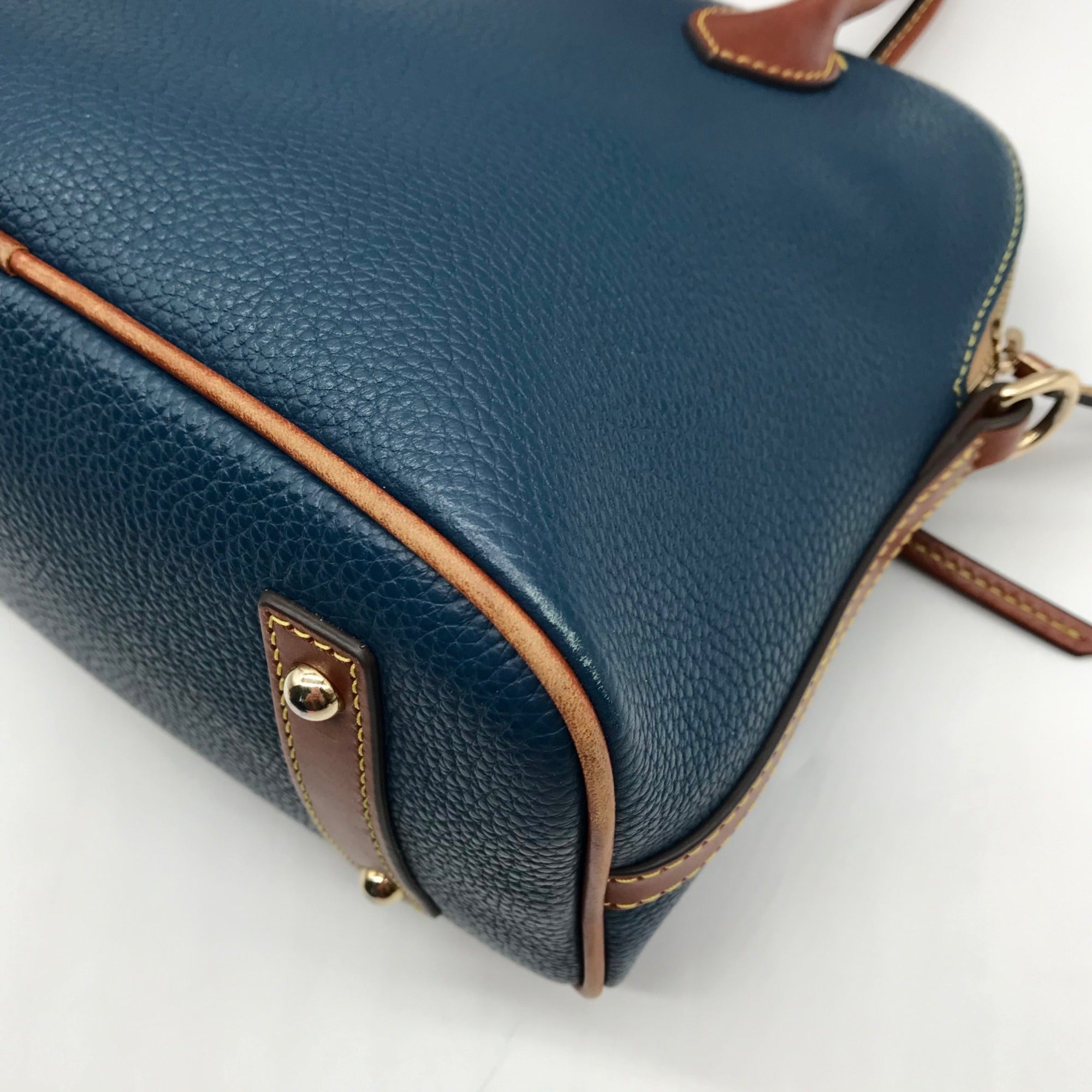Dooney &amp; Bourke Blue Pebble Grain Domed Satchel