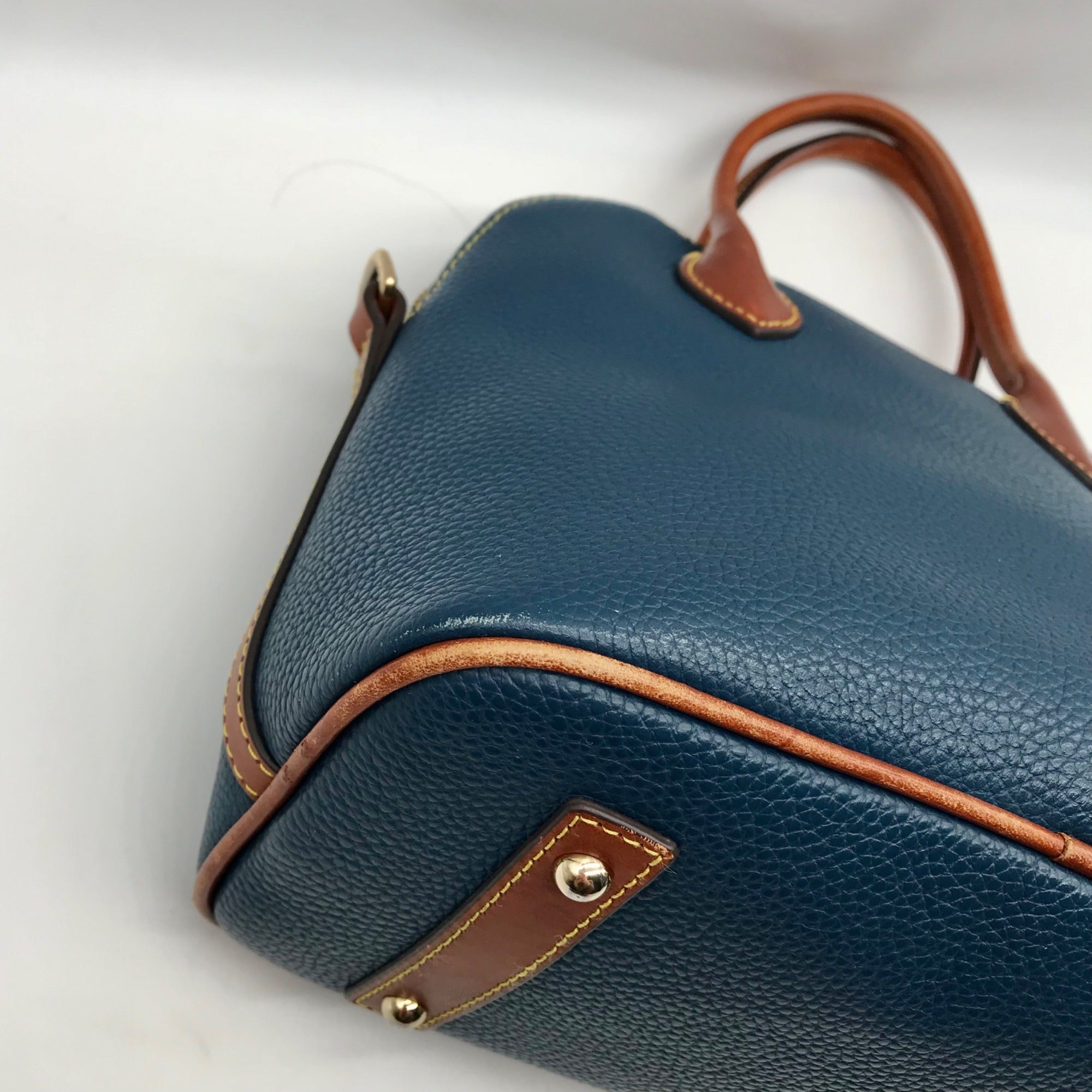 Dooney &amp; Bourke Blue Pebble Grain Domed Satchel