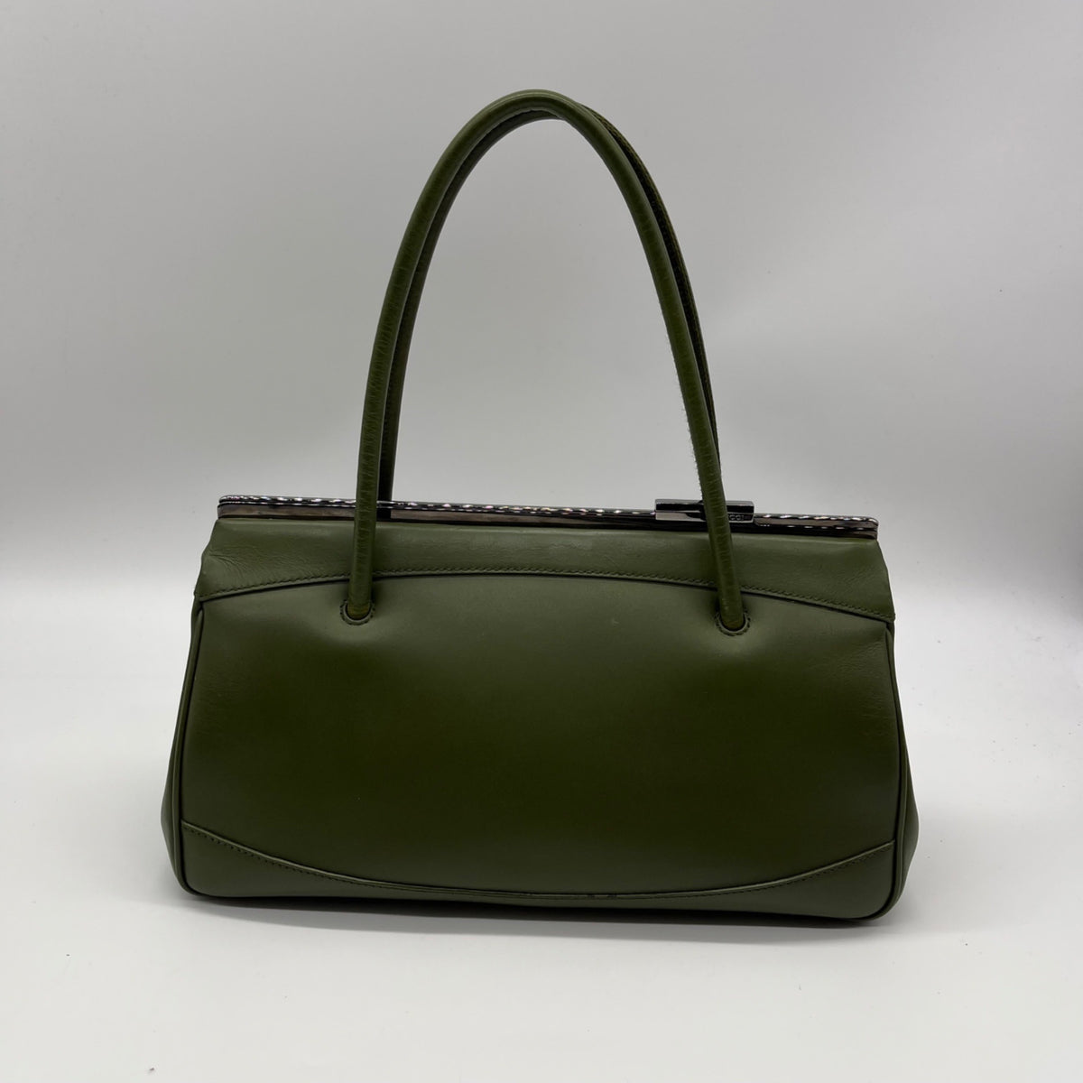 Gucci Olive Green Leather Shoulder Bag
