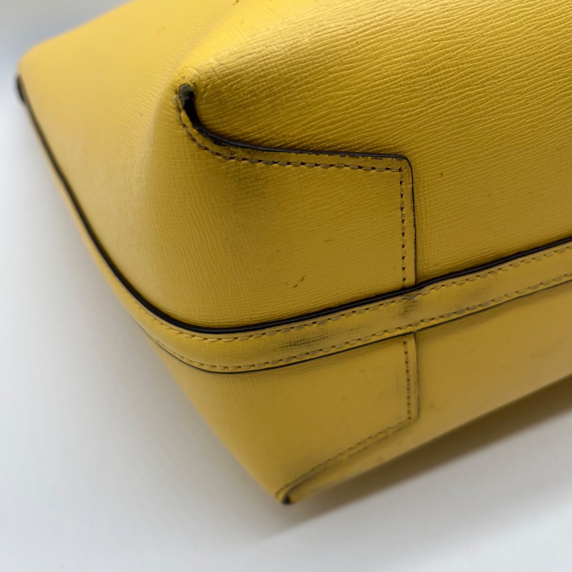 Kate Spade Yellow Pebbled Leather Tote Bag