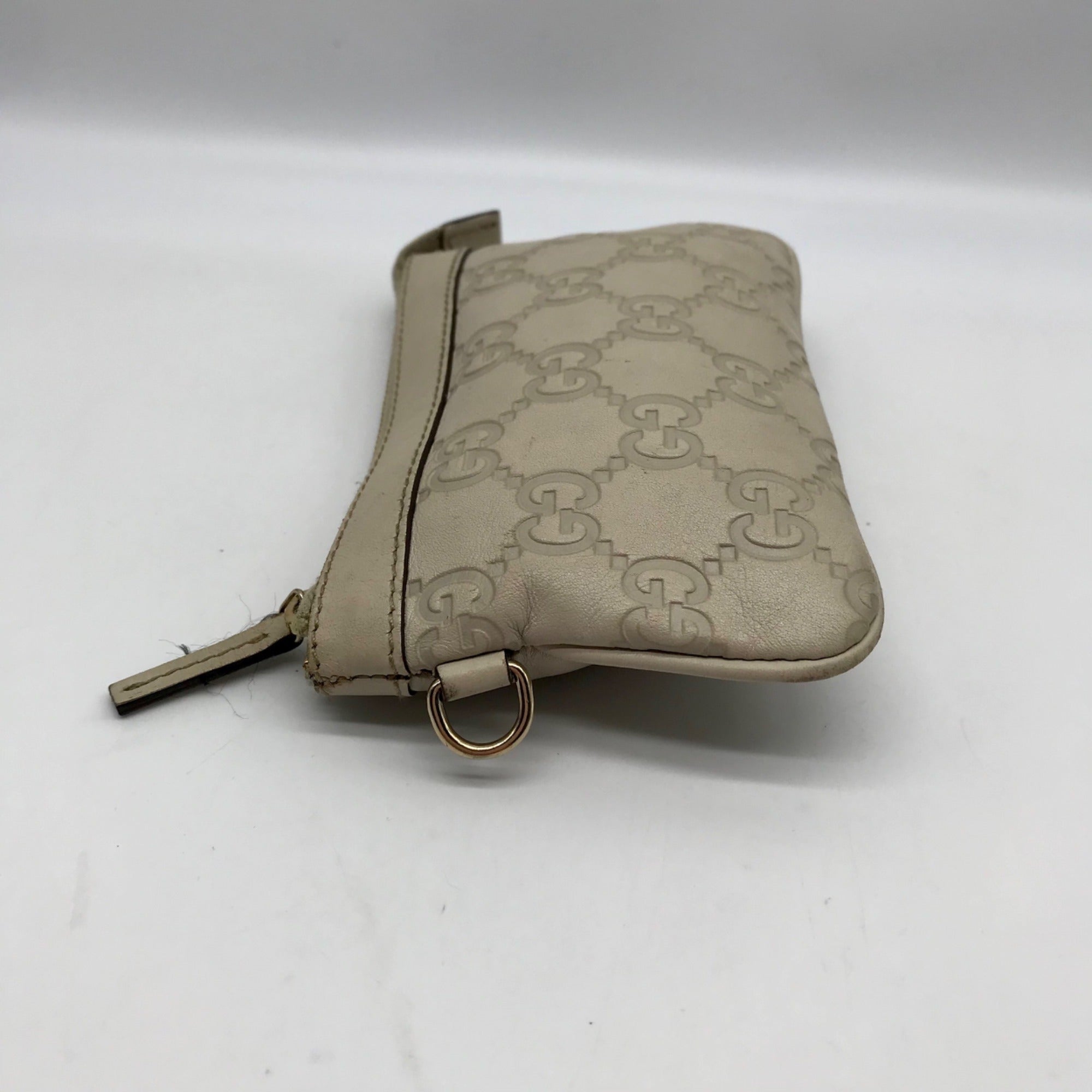 Gucci Off-White Monogram Leather Zip Wallet