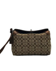 Coach Signature Classic Brown Canvas Wristlet