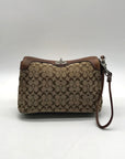 Coach Signature Classic Brown Canvas Wristlet