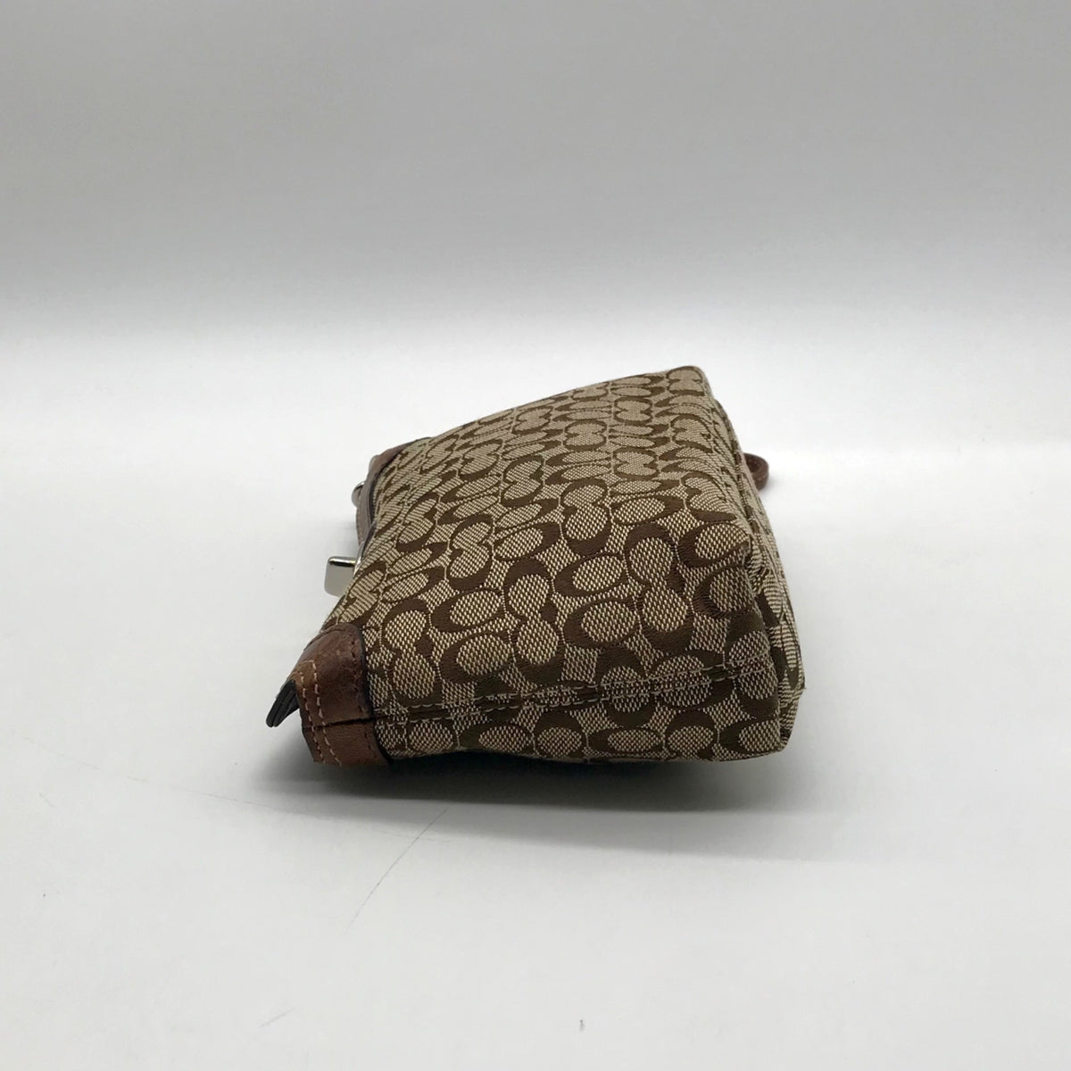 Coach Signature Classic Brown Canvas Wristlet