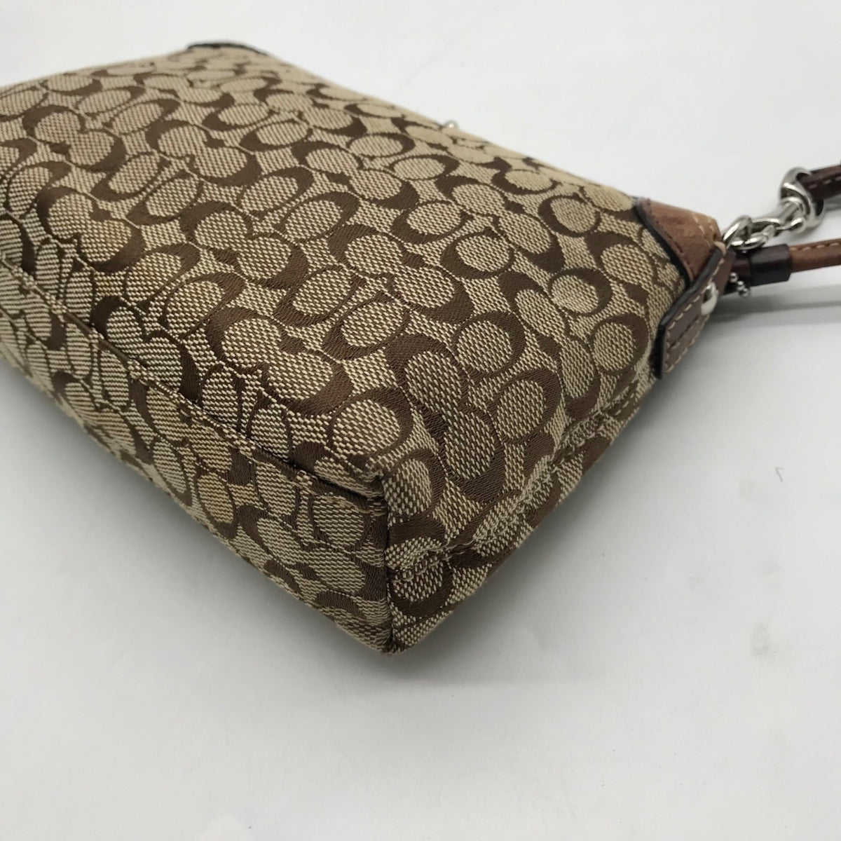 Coach Signature Classic Brown Canvas Wristlet