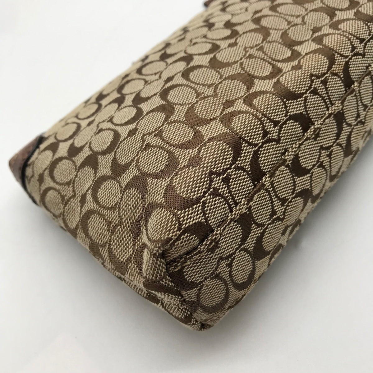 Coach Signature Classic Brown Canvas Wristlet