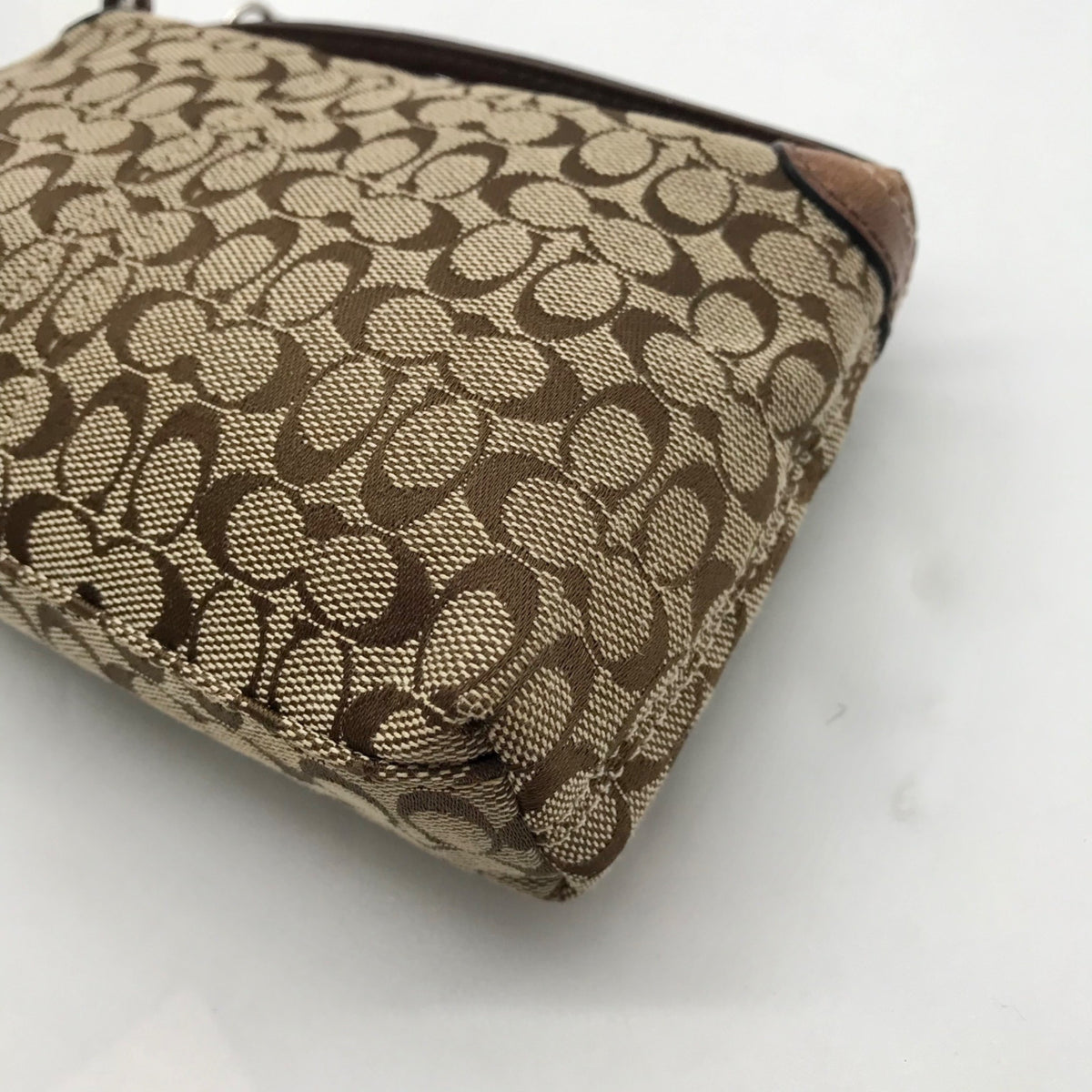 Coach Signature Classic Brown Canvas Wristlet