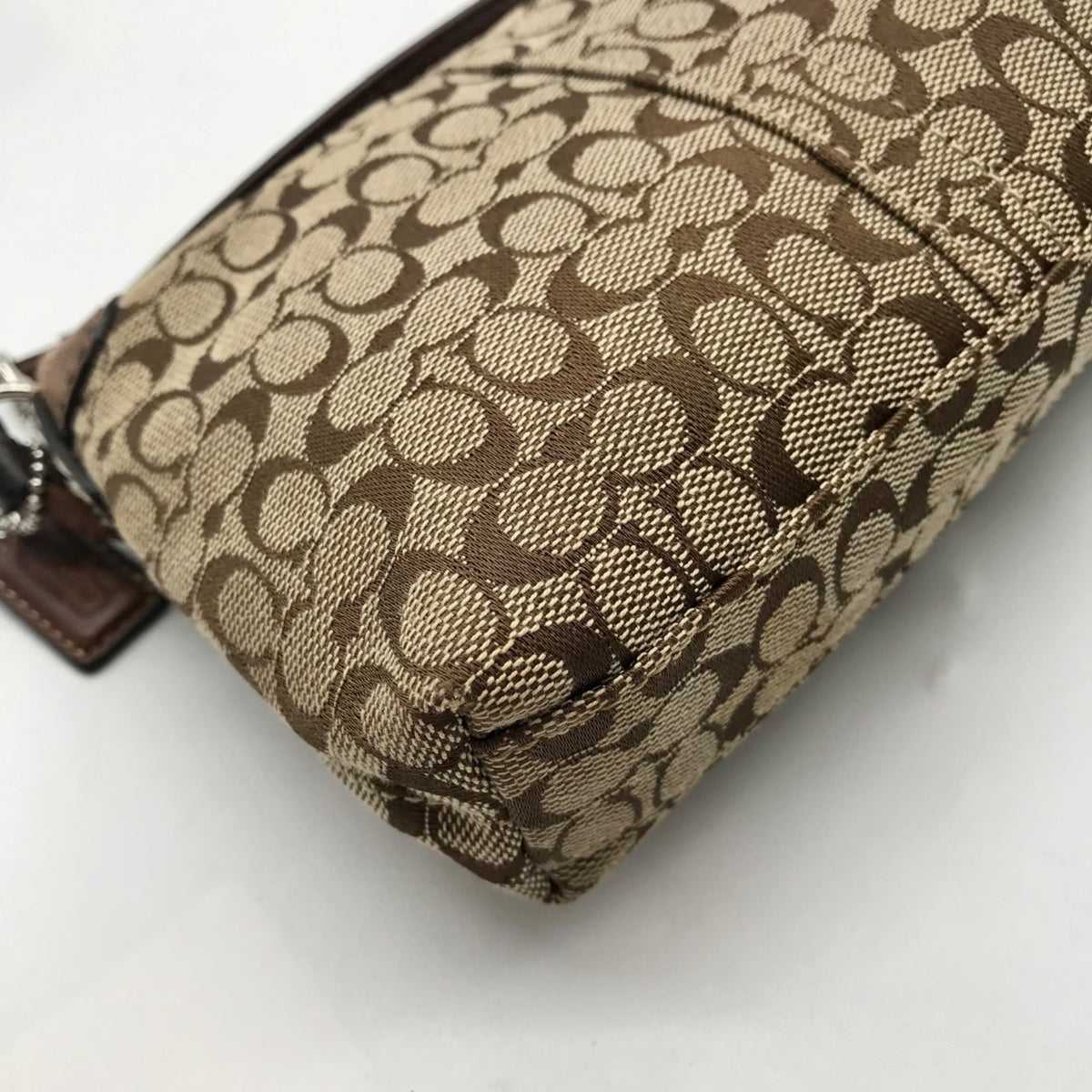 Coach Signature Classic Brown Canvas Wristlet