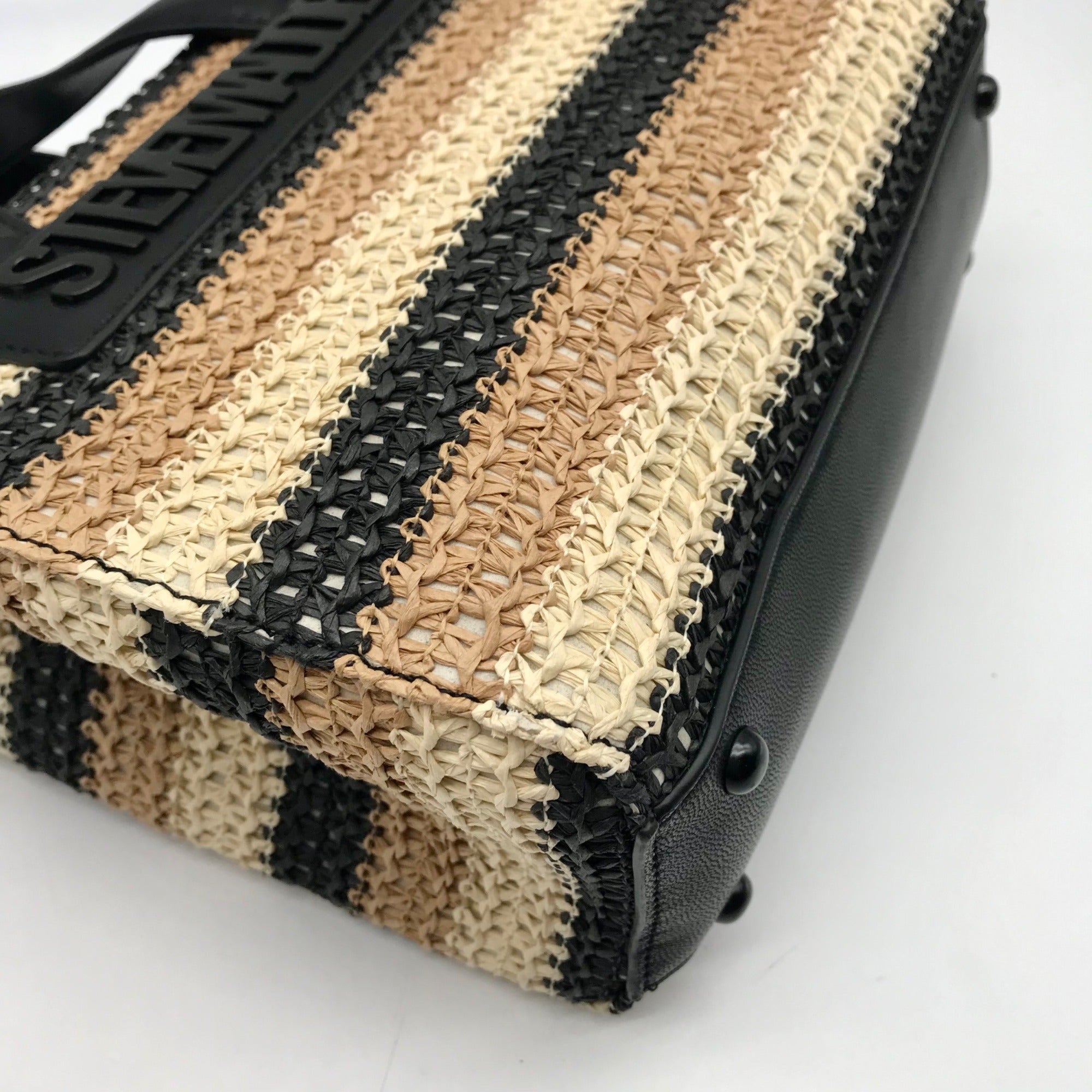 Steve Madden Beige Raffia Bflores Mini Tote With Wallet