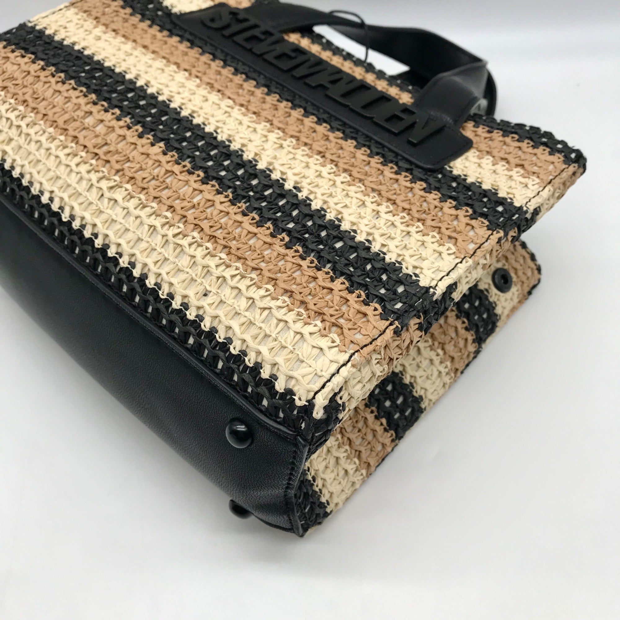 Steve Madden Beige Raffia Bflores Mini Tote With Wallet
