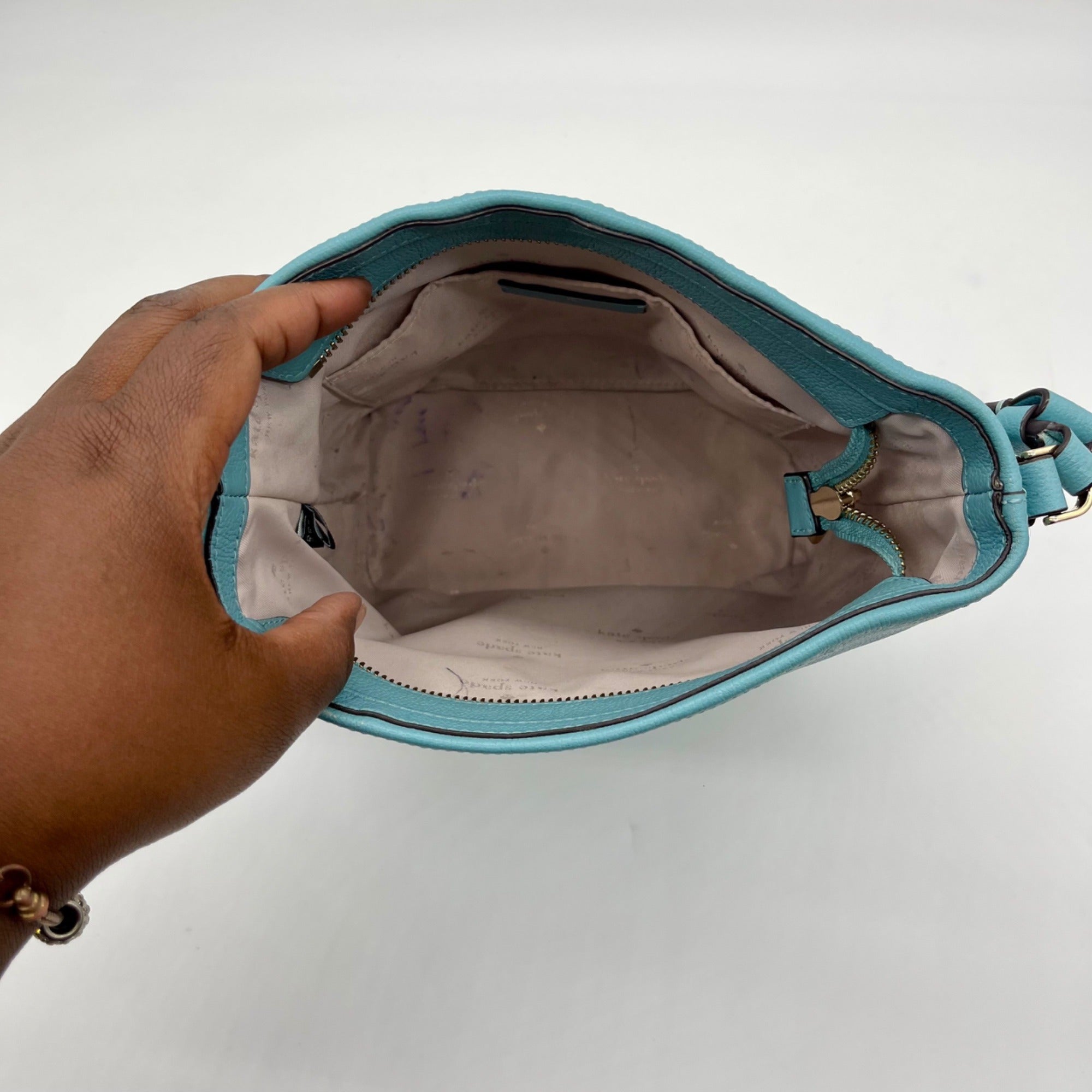 Kate Spade Light Blue Textured Elsie Shoulder Bag