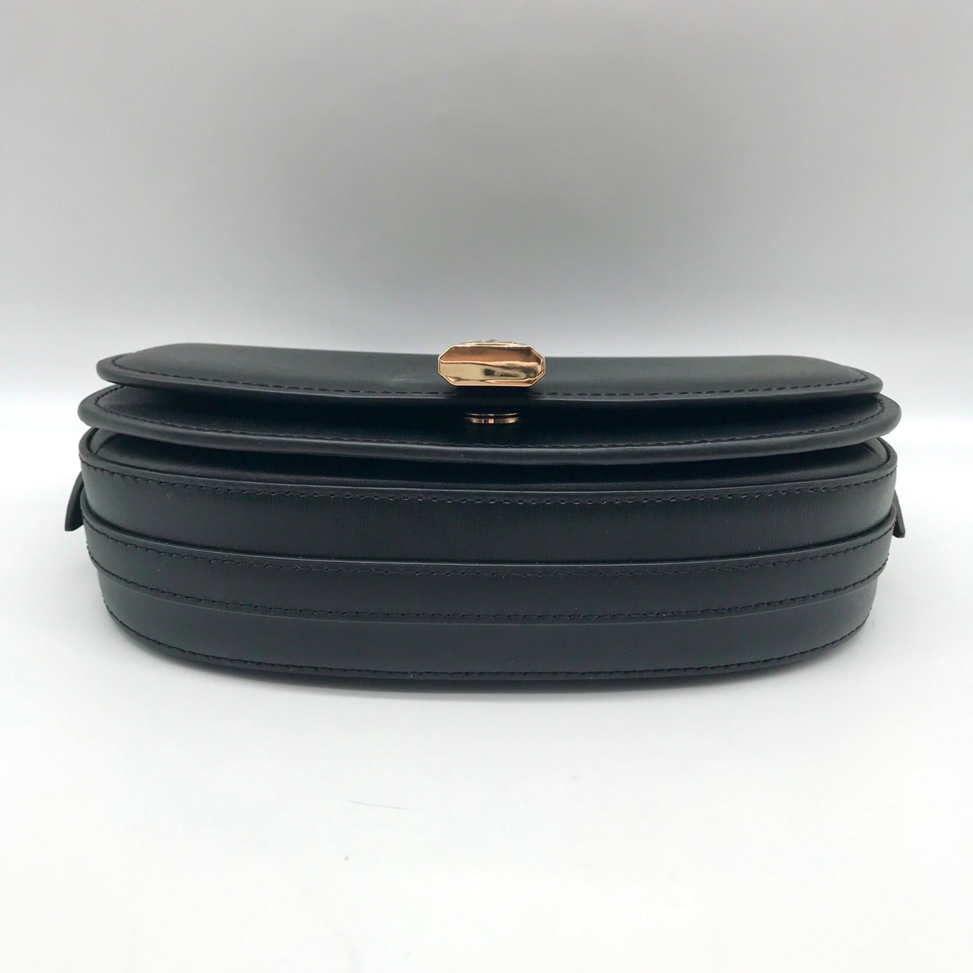 Michael Kors Black Leather Small Mila Sling Messenger Bag
