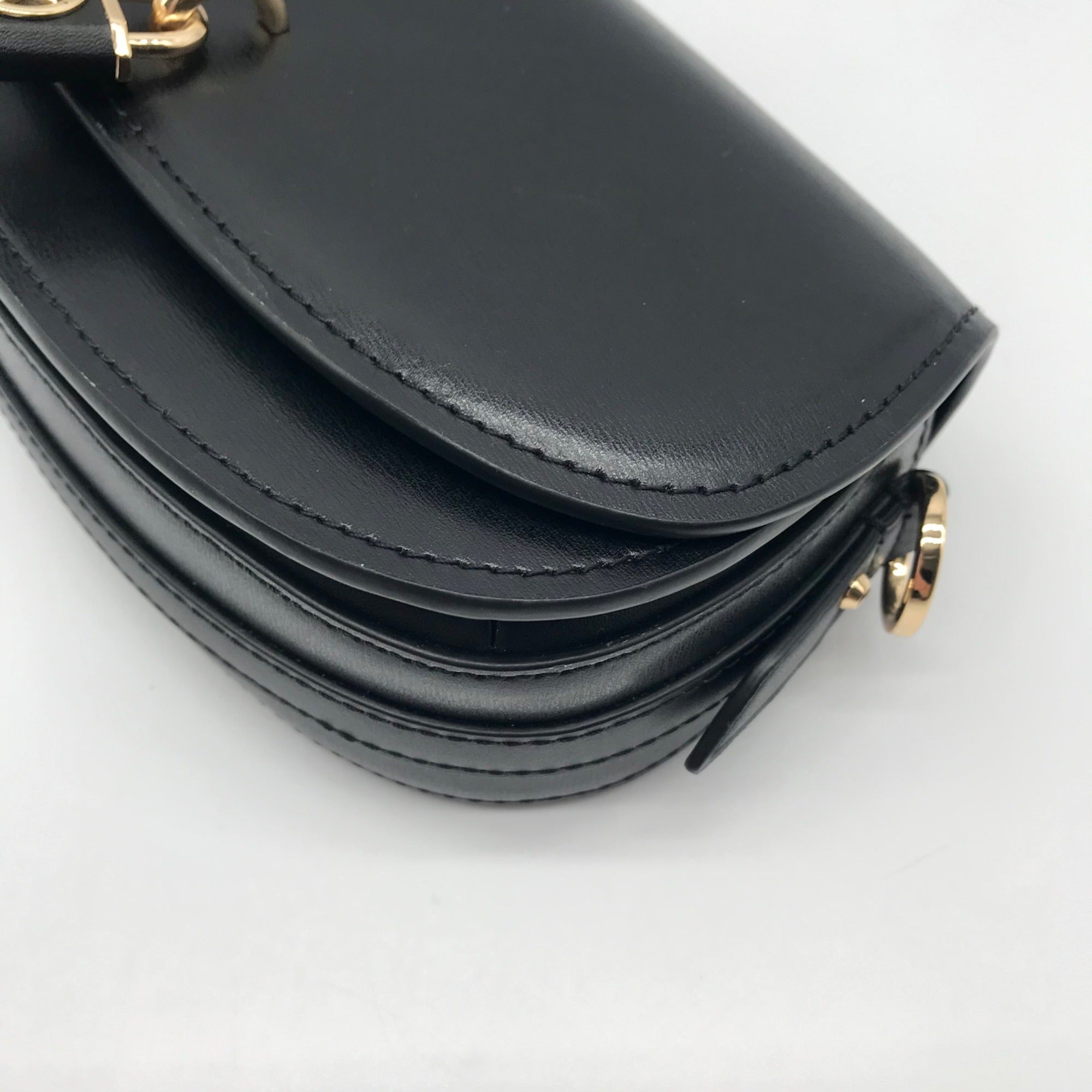 Michael Kors Black Leather Small Mila Sling Messenger Bag