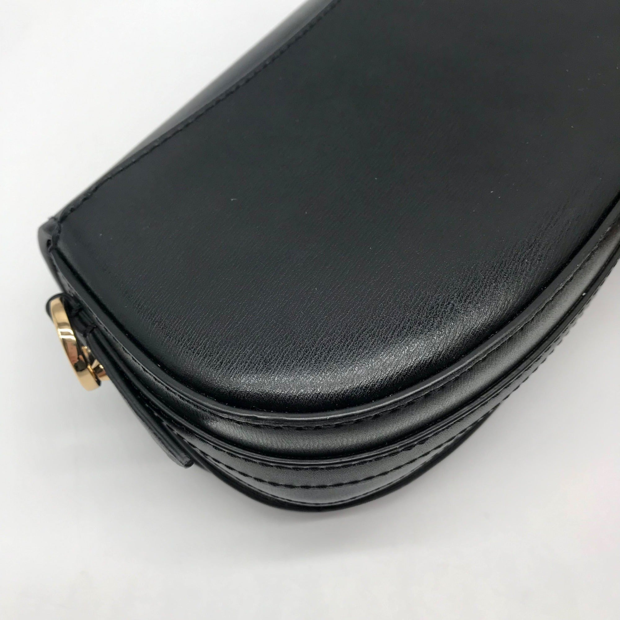Michael Kors Black Leather Small Mila Sling Messenger Bag
