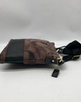 Coach Brown Monogram Canvas Signature Stripe Crossbody Bag