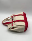 Sunwin Beige And Red Colorway Tote Bag