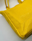Neiman Marcus Yellow FauxSnake-Embossed Tote