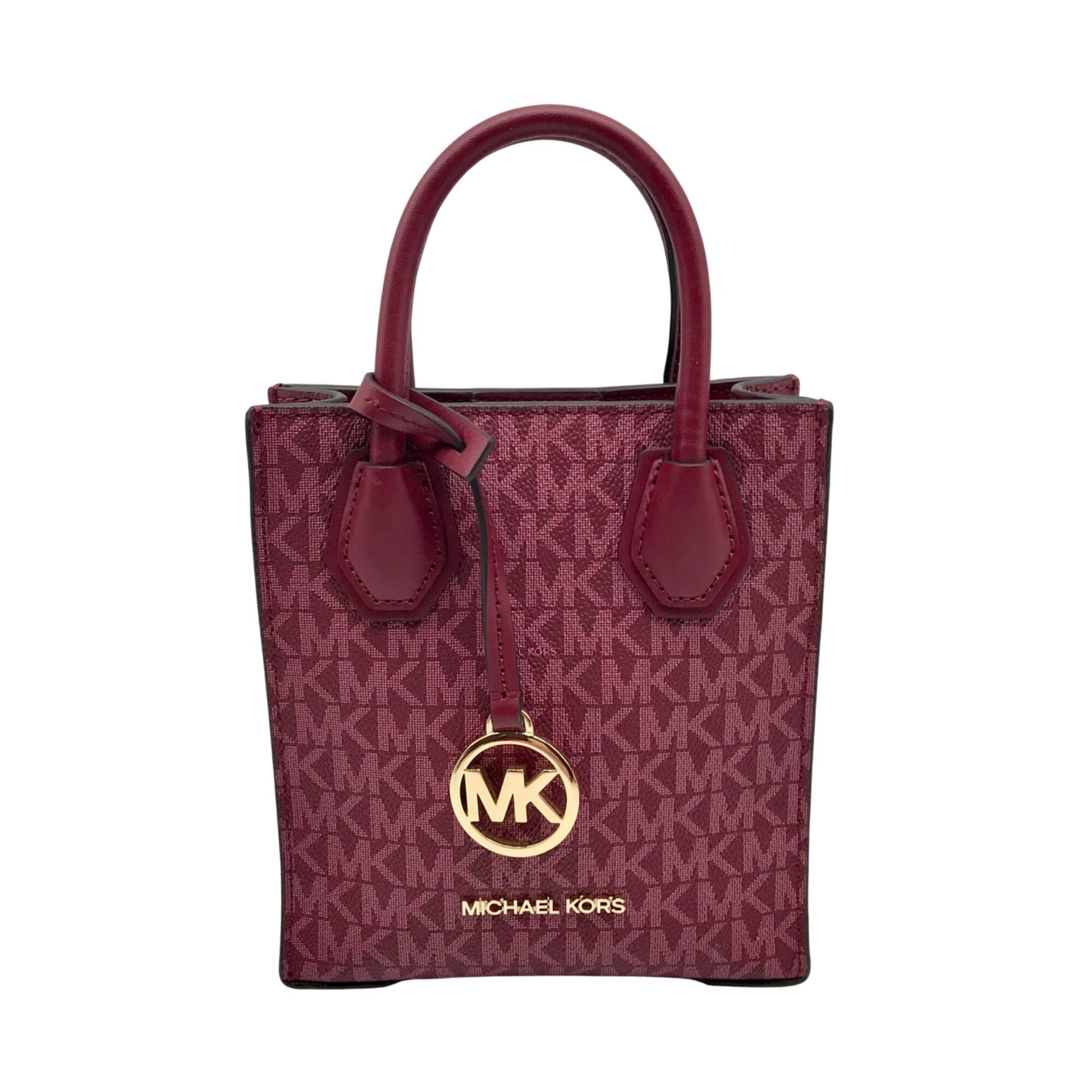 Michael Kors Dark Cherry Monogram Mini Mercer Crossbody Bag