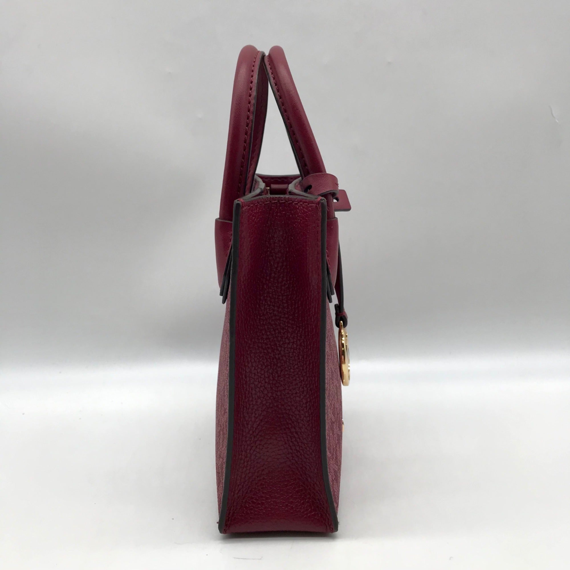 Michael Kors Dark Cherry Monogram Mini Mercer Crossbody Bag