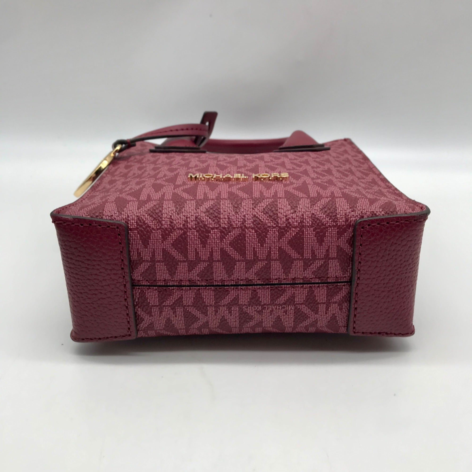 Michael Kors Dark Cherry Monogram Mini Mercer Crossbody Bag