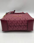 Michael Kors Dark Cherry Monogram Mini Mercer Crossbody Bag