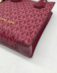 Michael Kors Dark Cherry Monogram Mini Mercer Crossbody Bag