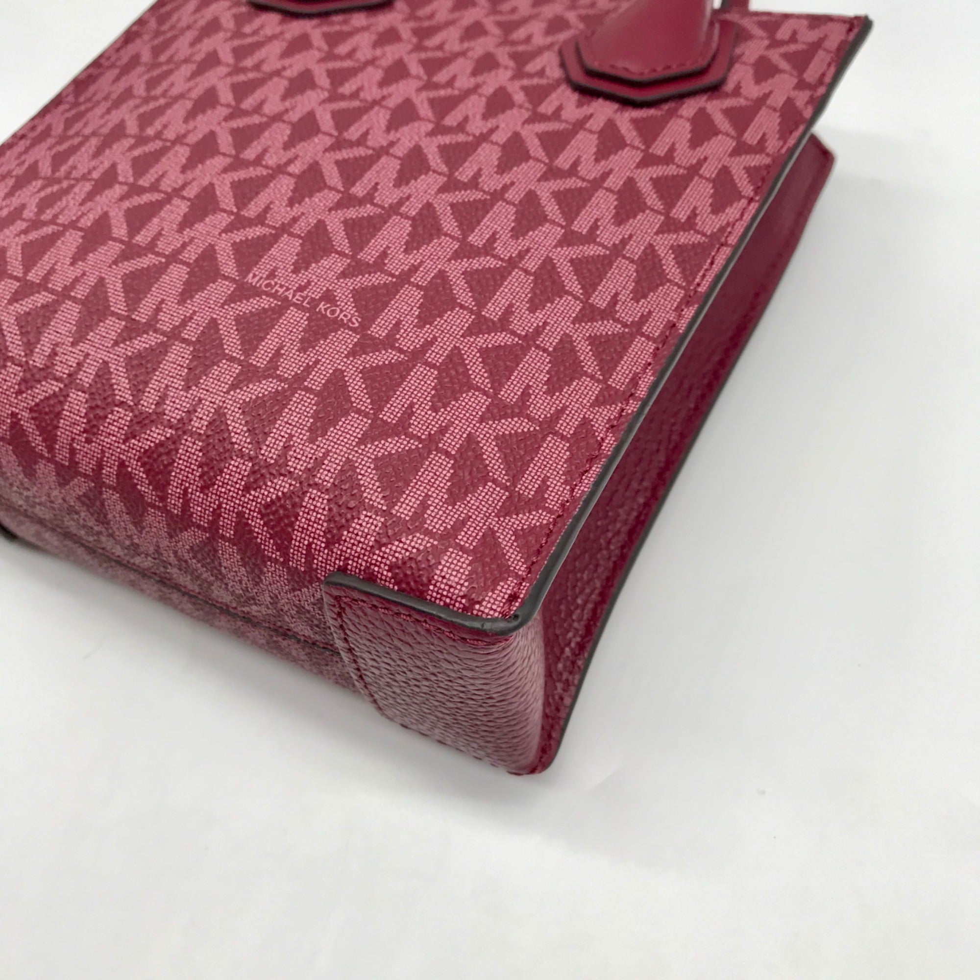 Michael Kors Dark Cherry Monogram Mini Mercer Crossbody Bag