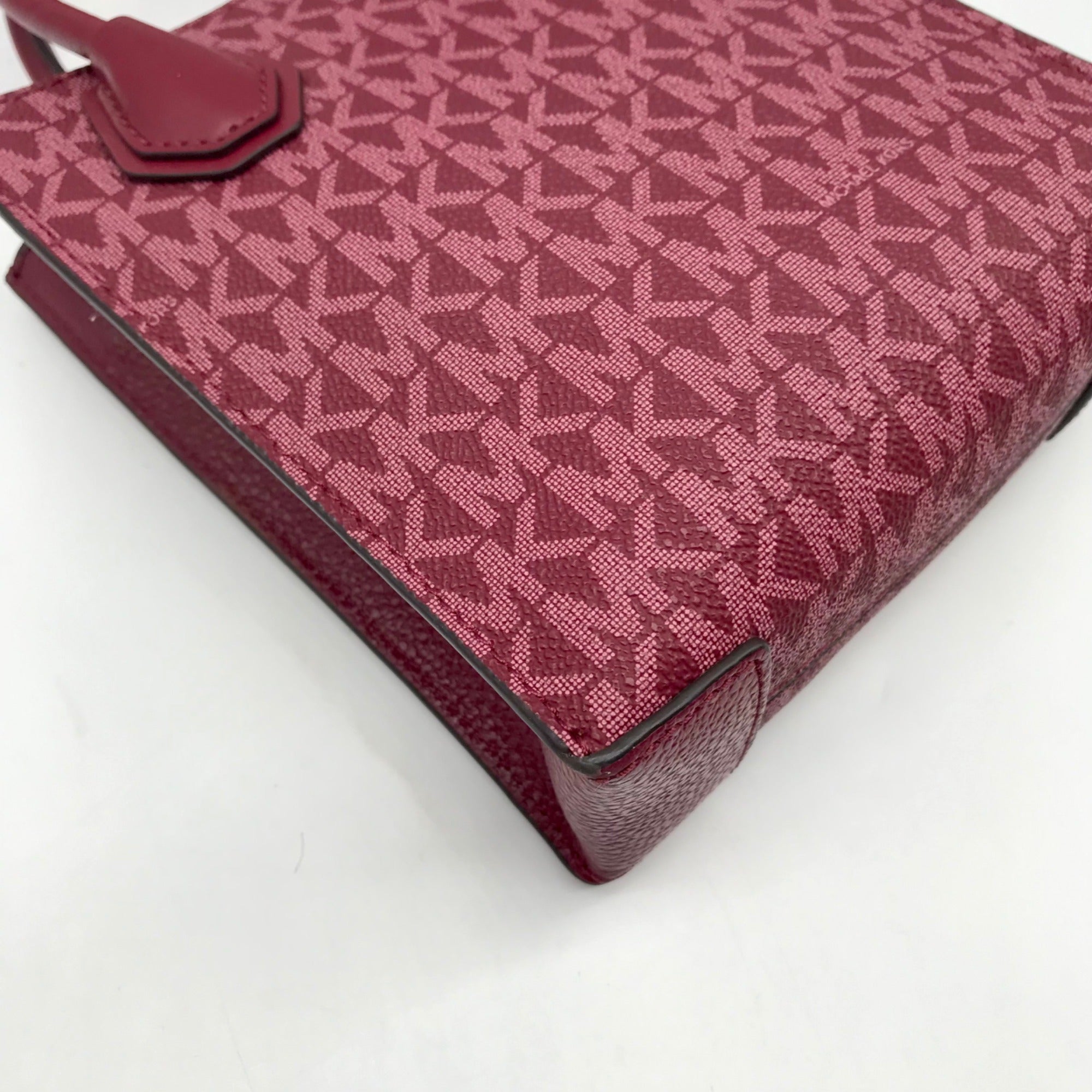 Michael Kors Dark Cherry Monogram Mini Mercer Crossbody Bag