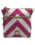 Dooney & Bourke Fuchsia Coated Canvas Chevron Crossbody Bag