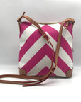 Dooney & Bourke Fuchsia Coated Canvas Chevron Crossbody Bag