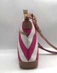 Dooney & Bourke Fuchsia Coated Canvas Chevron Crossbody Bag