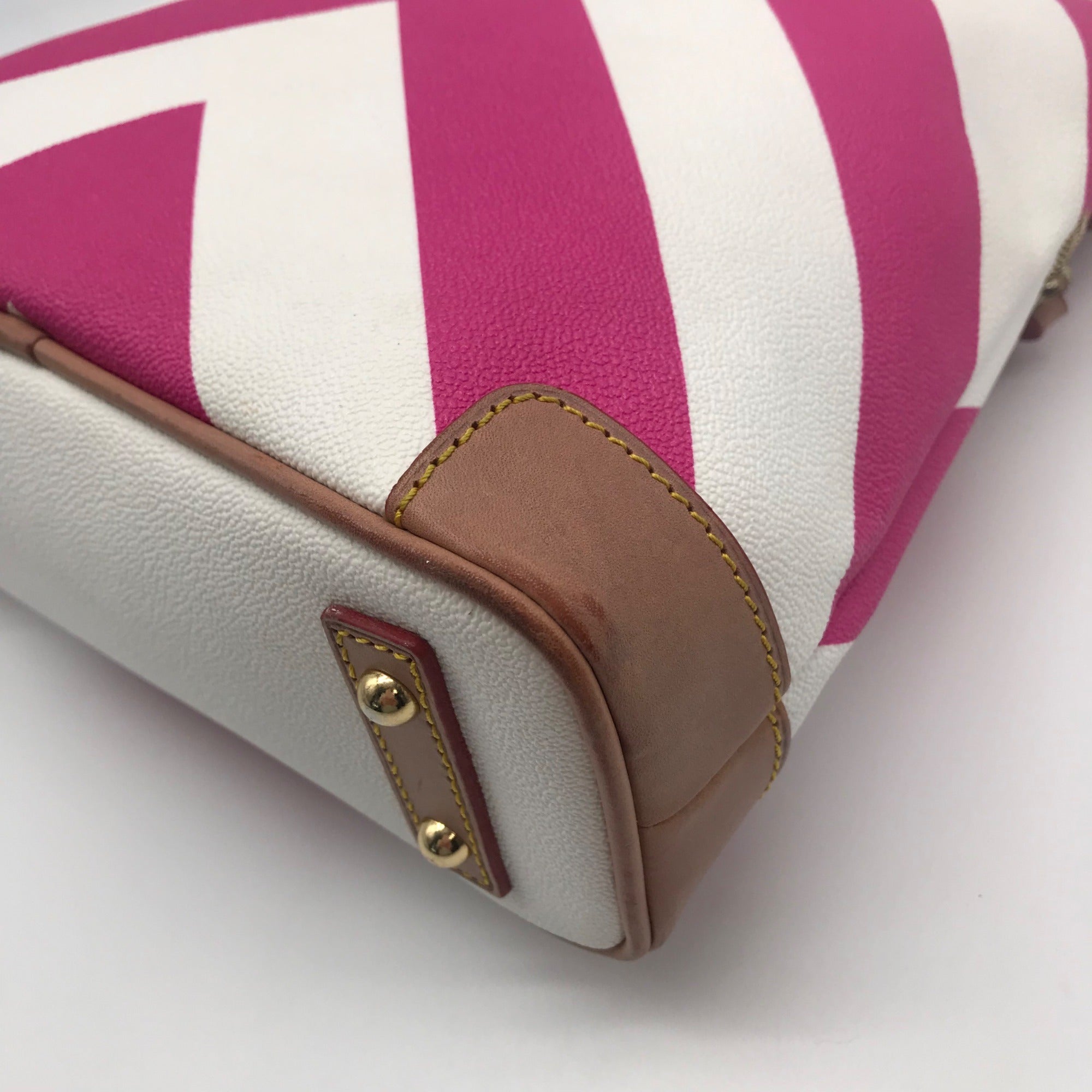 Dooney &amp; Bourke Fuchsia Coated Canvas Chevron Crossbody Bag