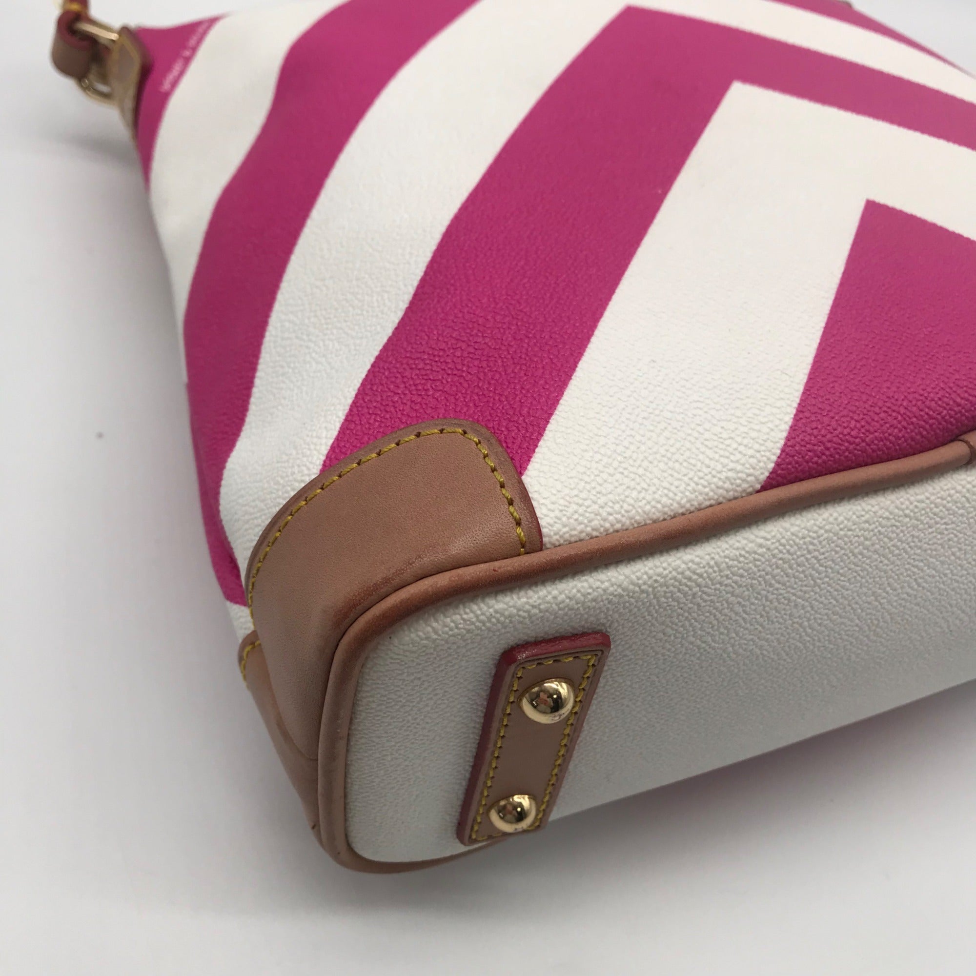 Dooney &amp; Bourke Fuchsia Coated Canvas Chevron Crossbody Bag