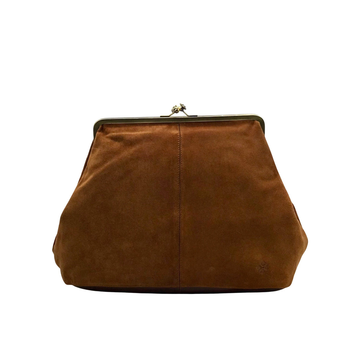 Patricia Nash Brown Suede Framed Shoulder Bag