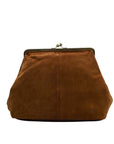Patricia Nash Brown Suede Framed Shoulder Bag